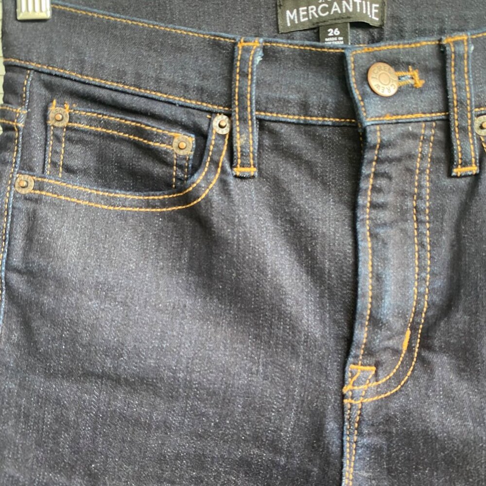 J. Crew Mercantile Women's Skinny Jeans Size 26 Actual 28X29 Dark Wash Stretch - Picture 10 of 16